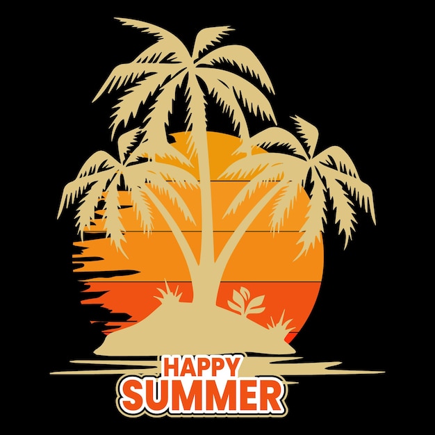 Happy Summer T-shirt Design