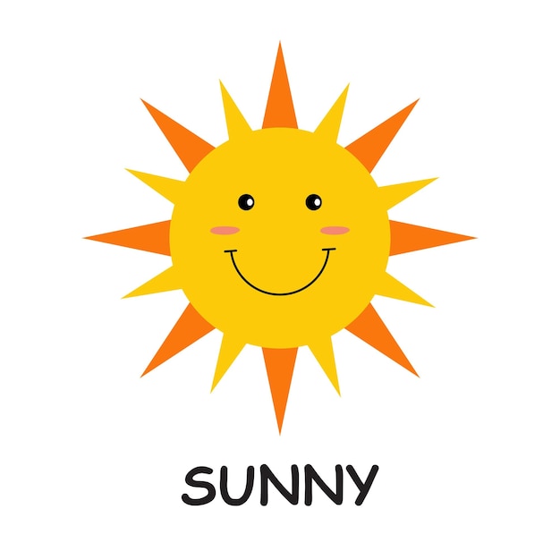 Happy sun cartoon