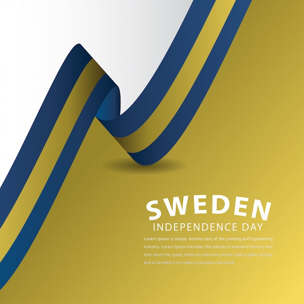 Happy Sweden Independence Day Celebration Template Design Illustration