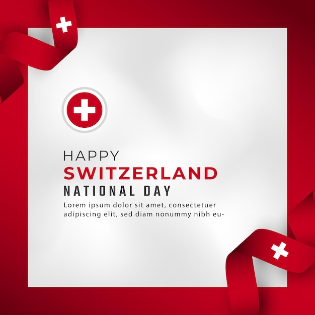 Happy Switzerland National Day August 1st Celebration Vector Design Illustration Template for Poster