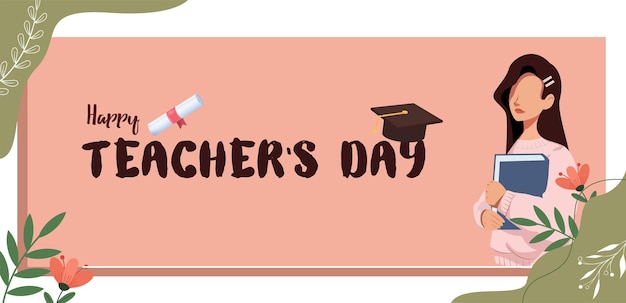 Happy Teacher' Day Vector Illustration.