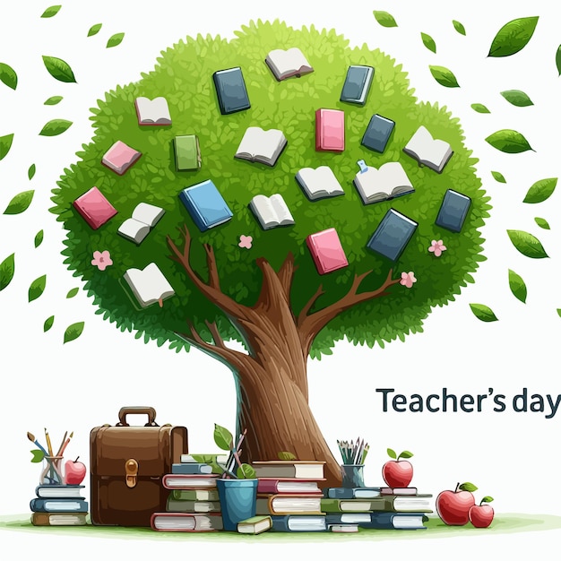 Vector happy teachers day celebration background vector illustration