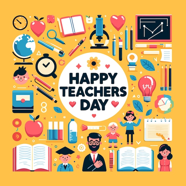 Happy Teachers Day concept Vector Illustration Background