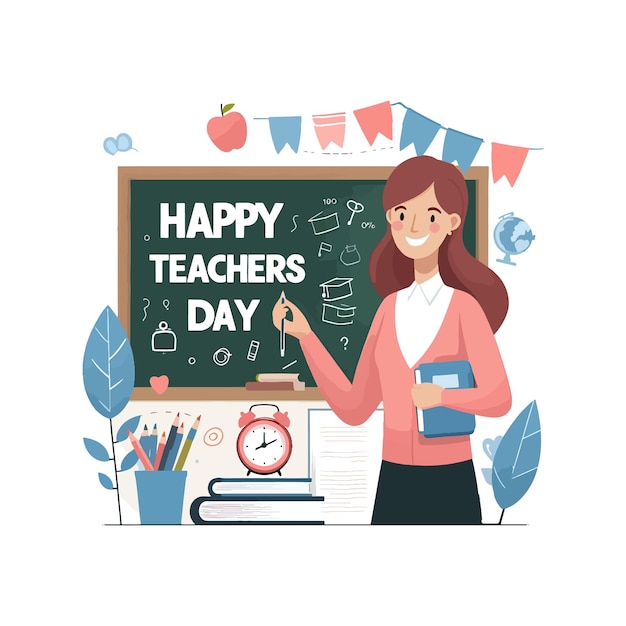 Happy Teachers Day concept Vector Illustration Background