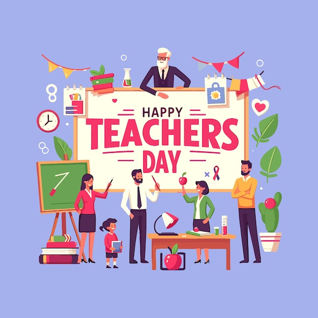 Happy Teachers Day concept Vector Illustration Background