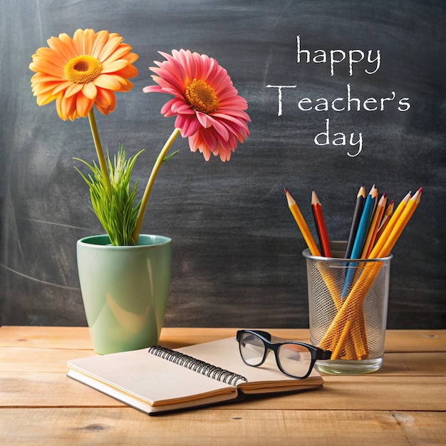 Vector happy teachers day gift card