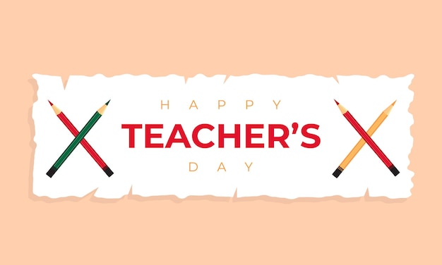 Happy teachers' day social media banner design template with education elements