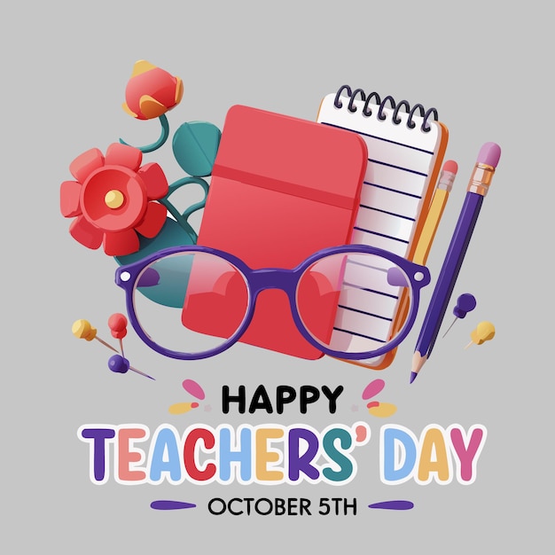 Vector happy teachers day vector illustration celebrate on october 5th