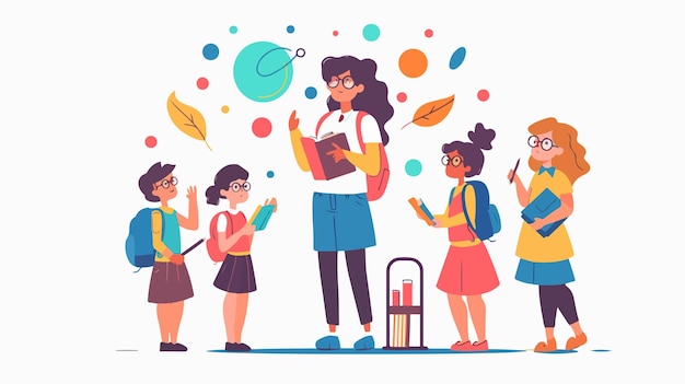 Vector happy teachers day vector illustration flat vector art