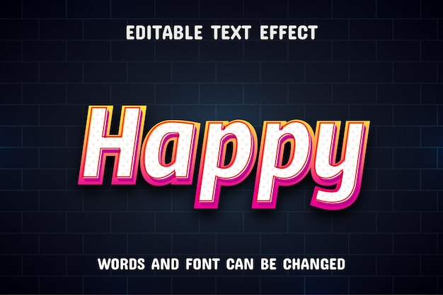 Happy text editable text effect