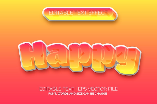 happy text effect style