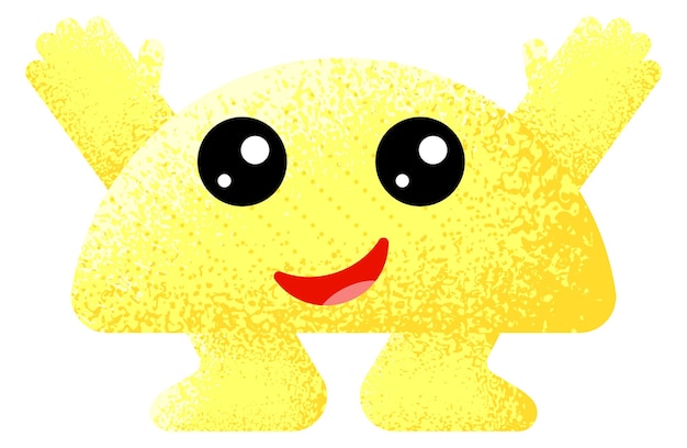 Happy textured shape mascot Funny geometric character