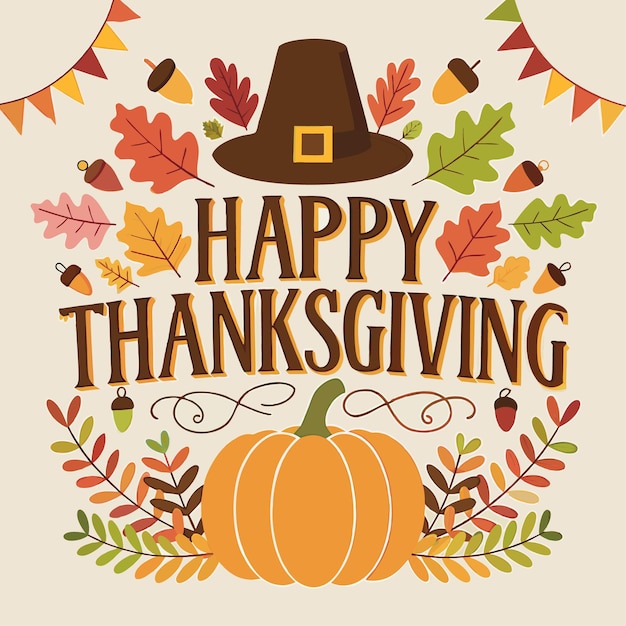 Vector happy thanks giving day vector illustration