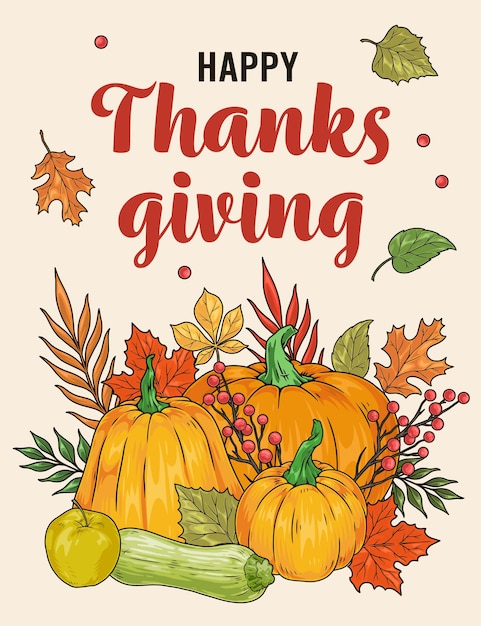 Happy Thanks giving vintage poster