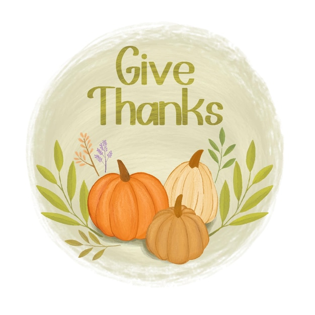 Happy Thanksgiving Background, Giving Thanks, Pumpkin icon Autumn Fall Leaves