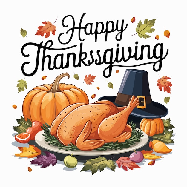 Vector happy thanksgiving background illustration concept