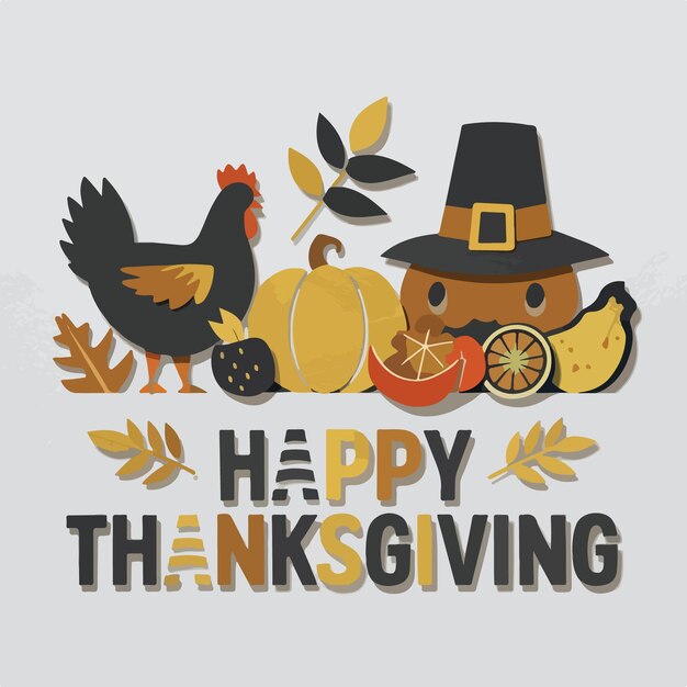 Vector happy thanksgiving background illustration concept