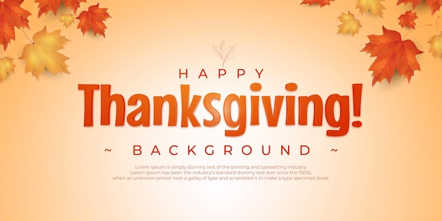 Happy thanksgiving banner with leaves background