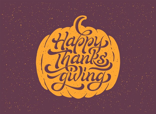 Vector happy thanksgiving beautiful lettering