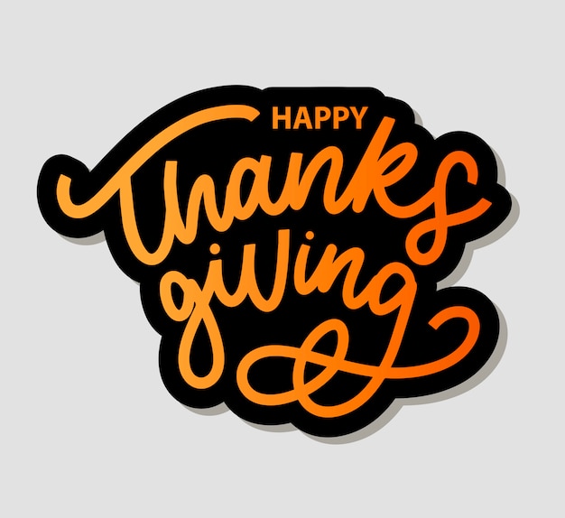 Happy thanksgiving brush hand lettering isolated on white background