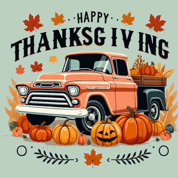 happy thanksgiving celebration art background illustration simple design