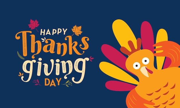 Happy Thanksgiving day, Autumn, Typography, Calligraphy design, vector illustration.