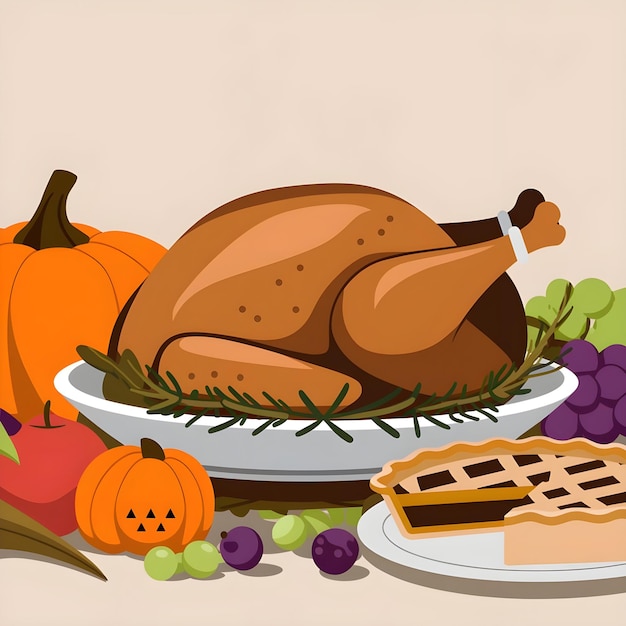 Vector happy thanksgiving day background with