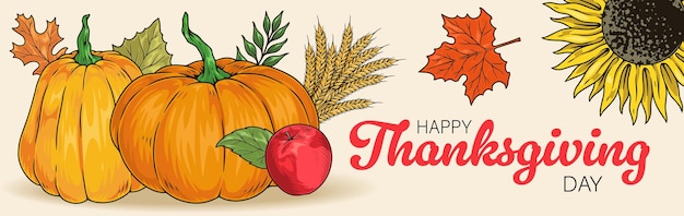 Happy Thanksgiving day banner colorful