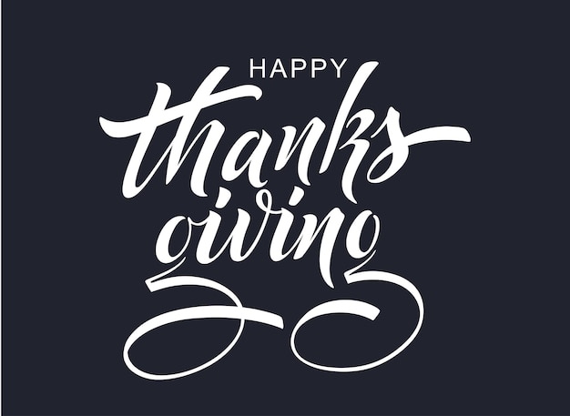 Happy Thanksgiving day Banner with handwritten lettering