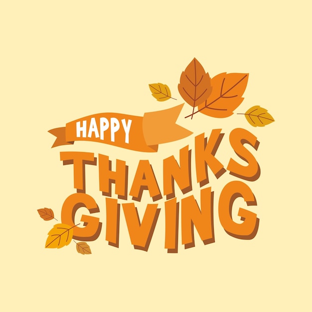 happy thanksgiving day design typography