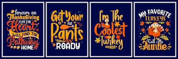 Happy thanksgiving day t-shirt Design set