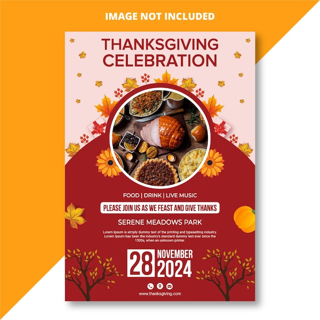 Happy thanksgiving day vertical print template