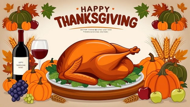 Vector happy thanksgiving day