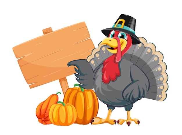 Happy Thanksgiving Funny cartoon turkey bird