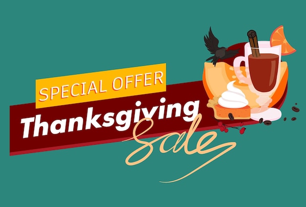 Happy Thanksgiving holiday vector design template for websites, posters, banners Happy Thanksgiving