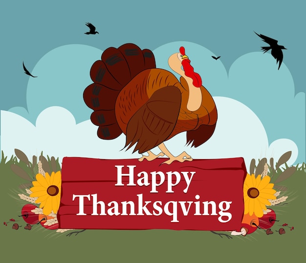 Happy Thanksgiving holiday vector design template for websites, posters, banners Happy Thanksgiving