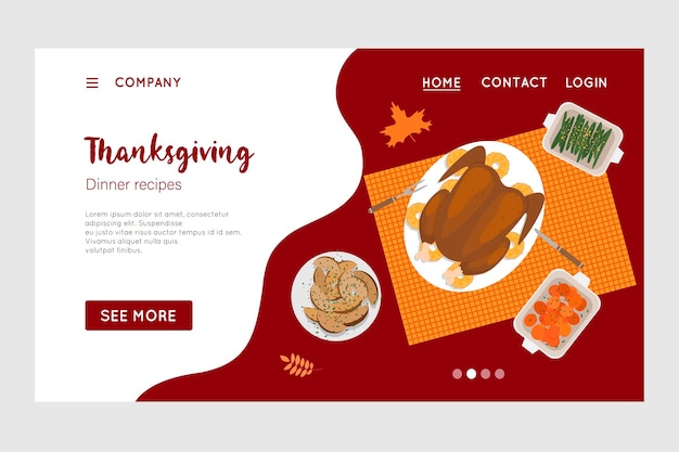 Happy Thanksgiving holiday vector design template for websites posters banners