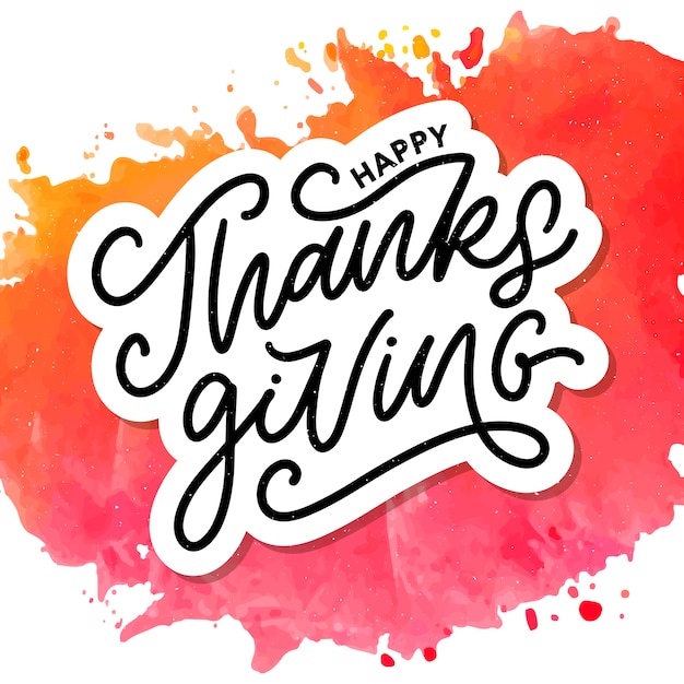 Happy thanksgiving lettering calligraphy text brush