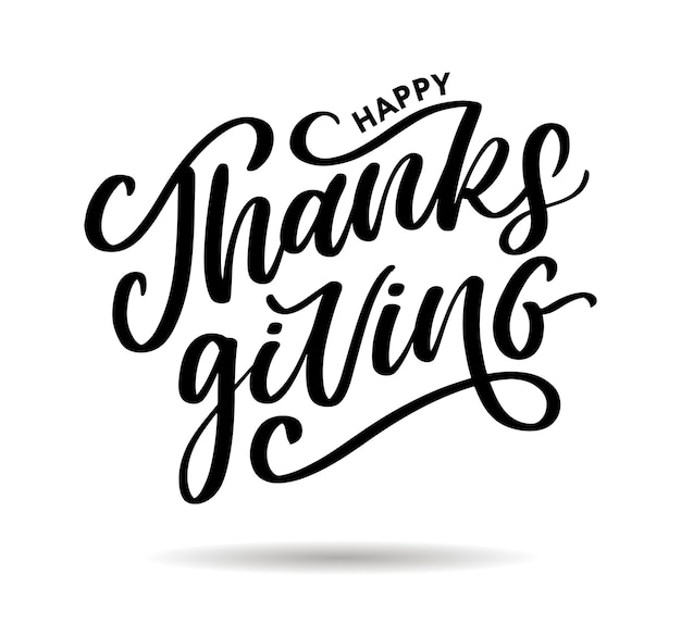 Happy thanksgiving lettering calligraphy text brush 