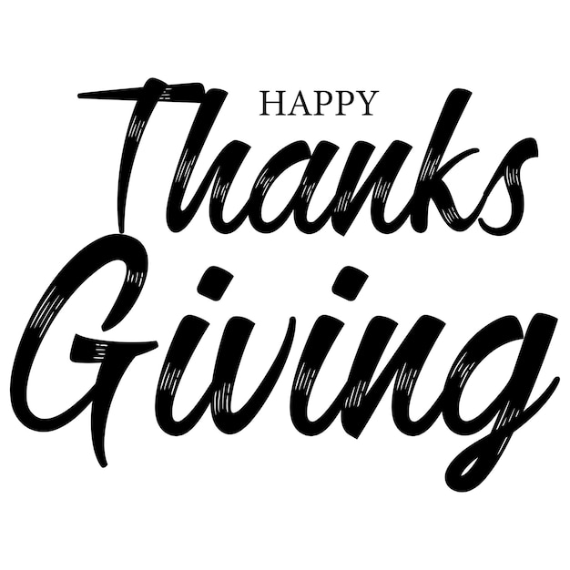 Happy thanksgiving lettering with hand drawn vector illustration