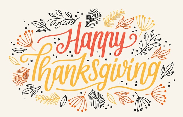 Happy thanksgiving lettering