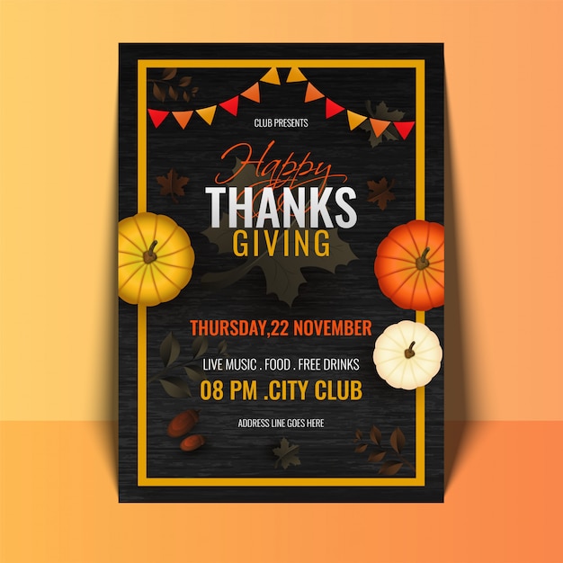 Happy Thanksgiving template design.