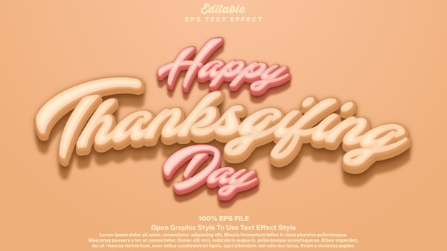 Vector happy thanksgiving text effect