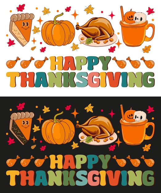 Vector happy thanksgiving tshirt design vector illustration