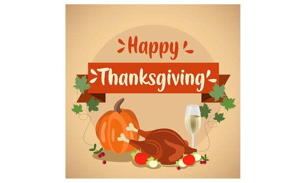 Happy thanksgiving vector illustration Background amp Social Media instagram Facebook Post