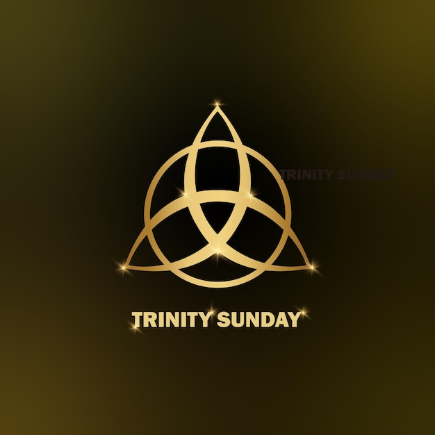 happy Trinity Sunday text religious trinity symbol modern background vector illustration