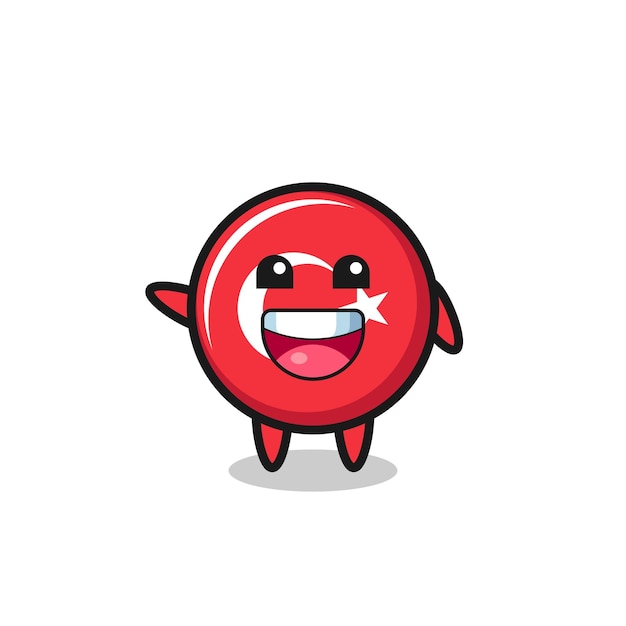 Happy turkey flag cute mascot character  cute design