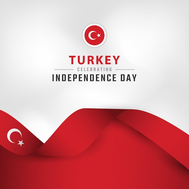 Happy Turkey Independence Day October 29th Celebration Vector Design Illustration Templates