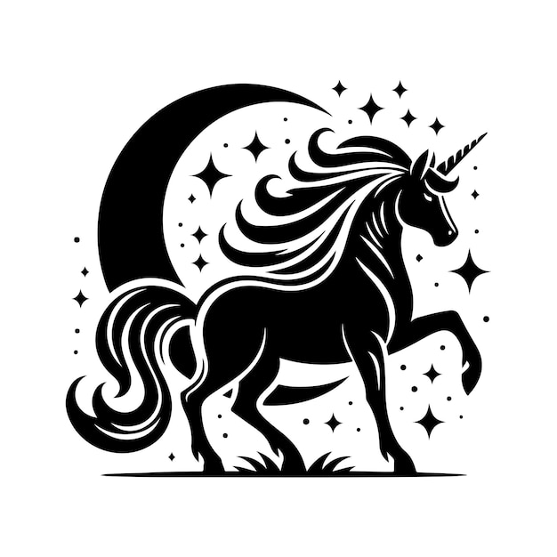 Happy unicorn vector head portrait horse sticker hand drew style cartoon illustration birthday