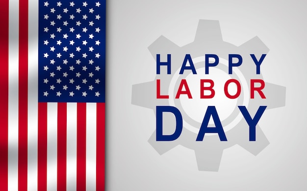 Vector happy us labor day greeting card background vector illustration